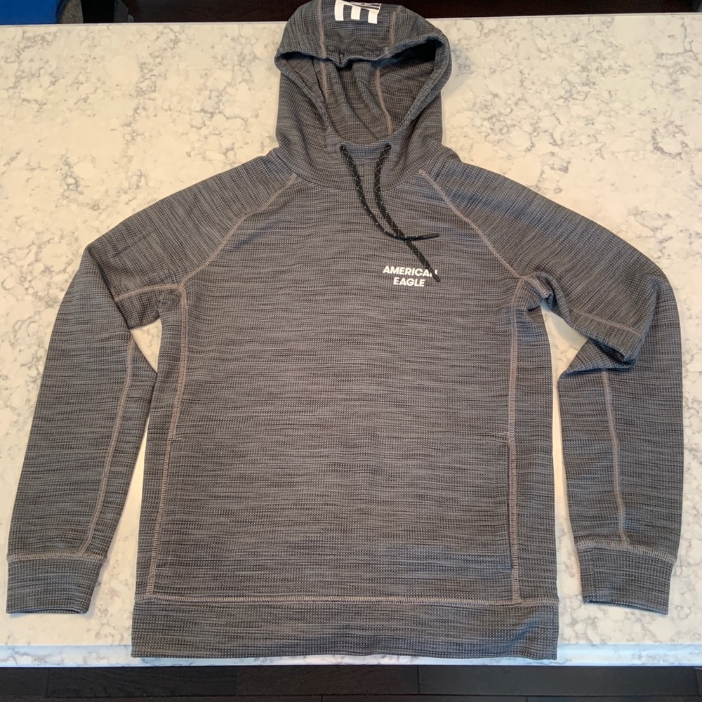 American Eagle Dark Gray Patterned Sweatshirt. Size Small.